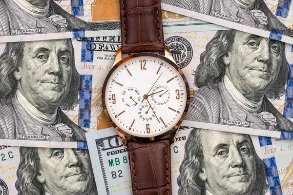 Δολάριο Ρολόι Χειρός Χρόνος Είναι Χρήμα — Φωτογραφία Αρχείου
