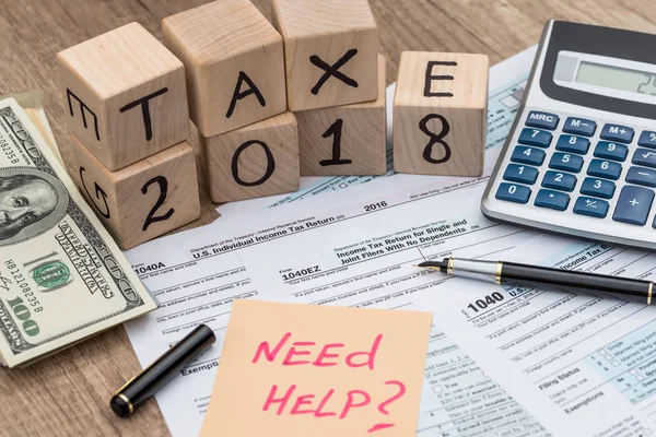 Taxation Company 2018 Need Help Memo 1040 Form — Stock Photo, Image