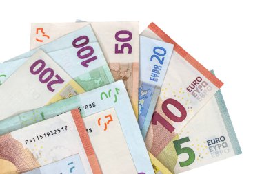 beyaz izole Euro Not