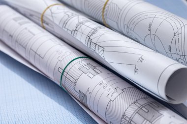 Grafik kağıdına mühendislik çizimleri