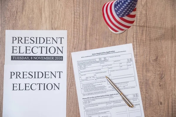 Registration Form Presidential Election 2016 Flag Usa — Stock Photo, Image
