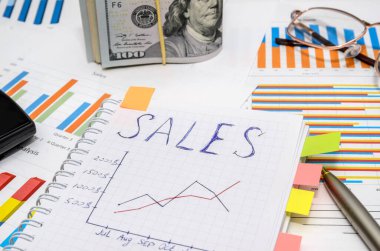 Dolar, kalem ve hesap makineli Grafikler İş Raporu