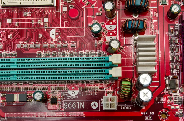 Rode Elektronische Circuit Bord — Stockfoto