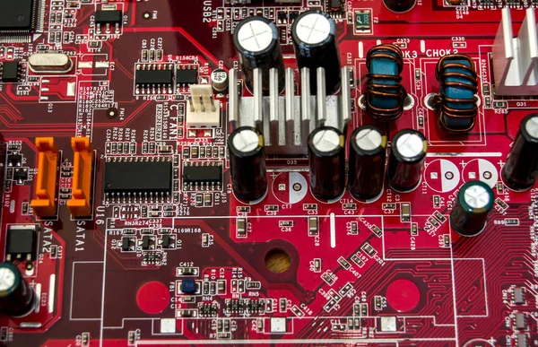 red Electronic circuit board