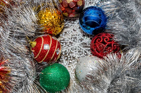 Christmas Balls Decoration Background Happy New Year 2016 — Stock Photo, Image
