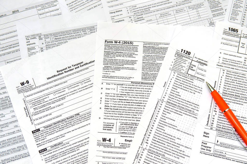 Tax form  individual tax return with pen