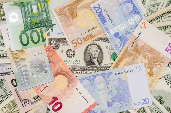 Vzácné Americké Dolary Eurobankovky — Stock fotografie