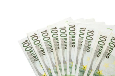 100 euro banknot izole yakın çekim