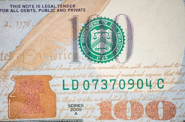 Usa Hundred Dollar Macro — Stock Photo, Image