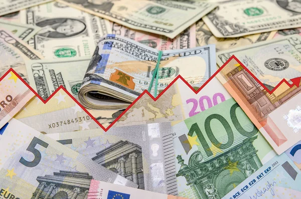ドル対ユーロです 金融概念の背景には — ストック写真