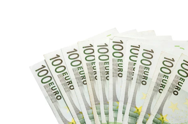 100 Notas Euro Close Isolado — Fotografia de Stock