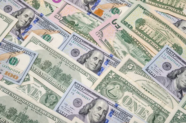 Várias Notas Dólar Fechar — Fotografia de Stock