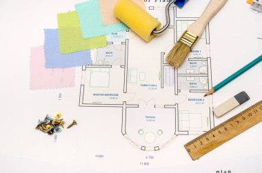 seçili renk paleti olan ev planı