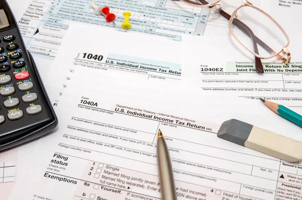 Estados Unidos Declaración Individual Del Impuesto Sobre Renta Formulario 1040 — Foto de Stock