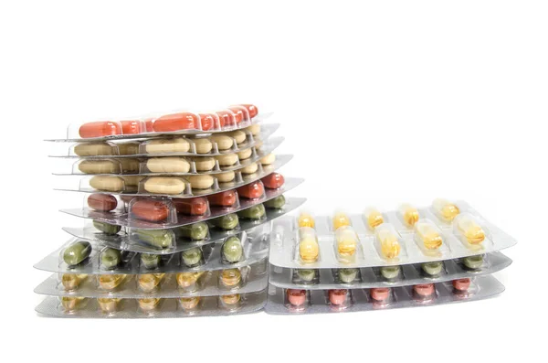 Packs Medical Pills Tablets — Stock Photo, Image