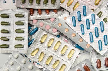 paketleri, tıbbi ilaç ve tabletler