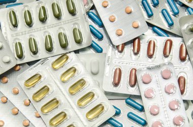 paketleri, tıbbi ilaç ve tabletler