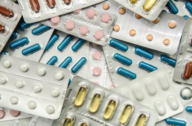 paketleri, tıbbi ilaç ve tabletler
