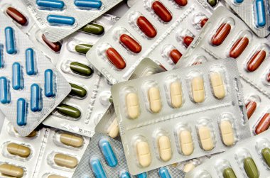 paketleri, tıbbi ilaç ve tabletler