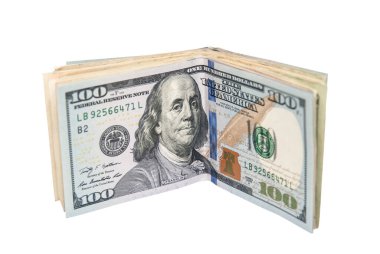 paketi dolar üzerinde beyaz izole