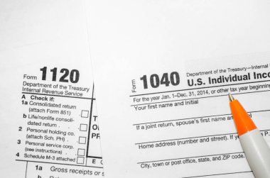 Tax forms 1040,1120 clipart