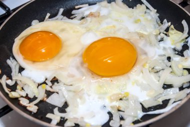 sahanda yumurta yakın çekim