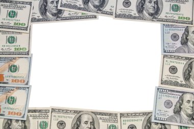 Resim çerçevesi olarak 100 dolarlık banknot