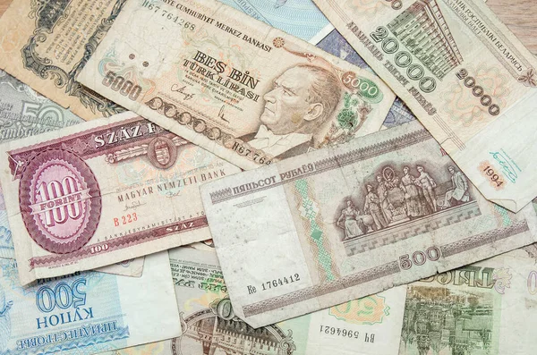 Régi World Paper Money Háttér — Stock Fotó