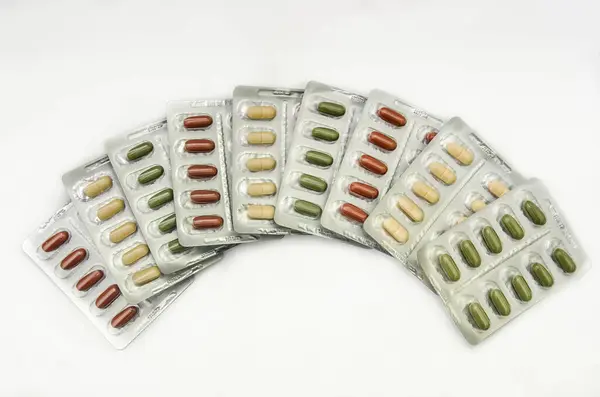 Packs Medical Pills Tablets — Stock Photo, Image