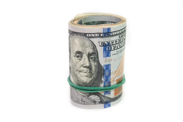 Oll Dolarów Rachunki Izolowane Białym Tle — Zdjęcie stockowe