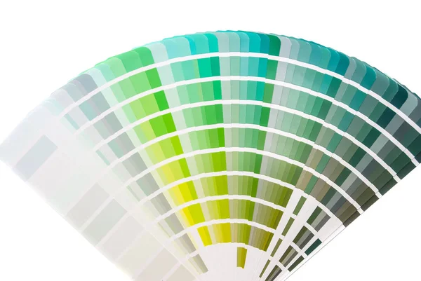 Guía Paleta Colores Verde Para Industria Impresión Aislada — Foto de Stock