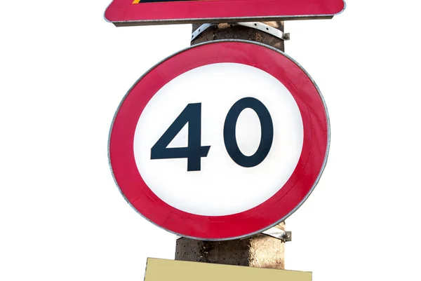 Znak Drogowy Wskazujący Jako Ograniczenie Prędkości — Zdjęcie stockowe
