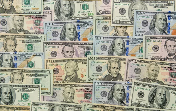 Várias Notas Dólares Americanos — Fotografia de Stock