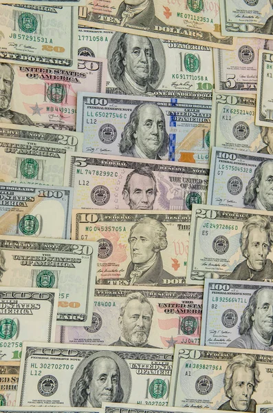Close Different Dollar Bills — Stock Photo, Image