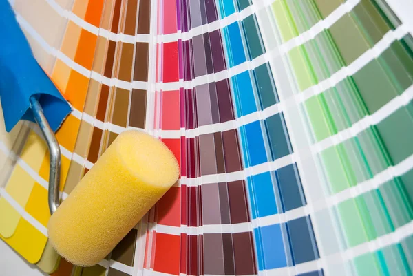 Brushes Colour Guide Close Royalty Free Stock Photos