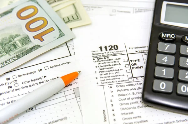 Tax Form 1120 Close Stock Image