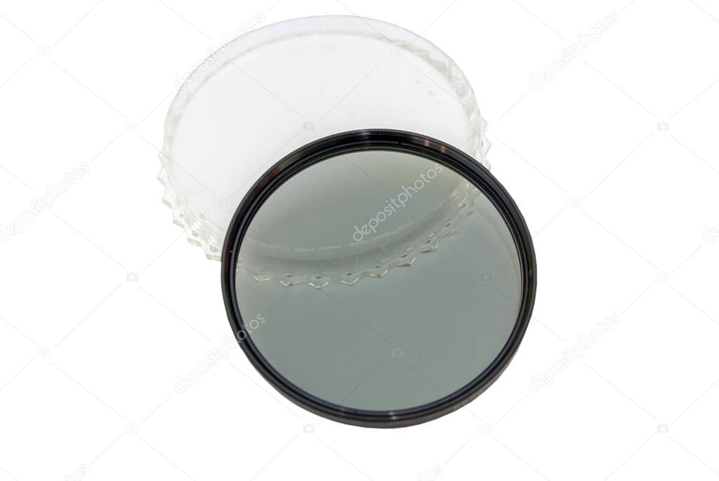 UV Photo Filter in plastic case Isolated