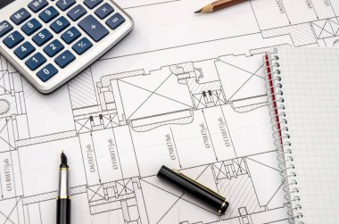 Mühendislik çizimi pusula hesap makinesi kalemi - kapat