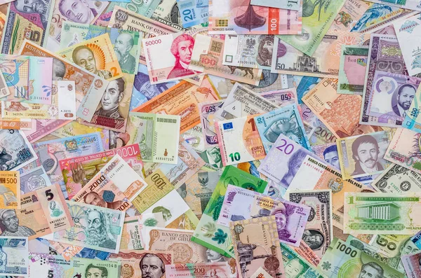 Různorodost Globálních Bankovek Výběr Peněz Měny — Stock fotografie