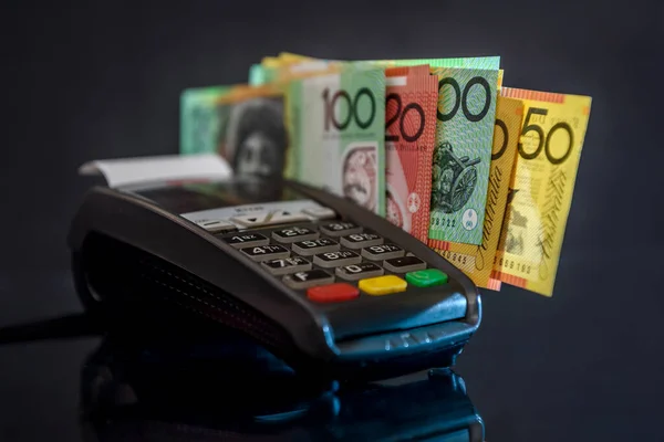 Επιλεκτική Εστίαση Στα Τραπεζογραμμάτια Δολαρίου Αυστραλίας Καταληκτική Ημερομηνία — Φωτογραφία Αρχείου