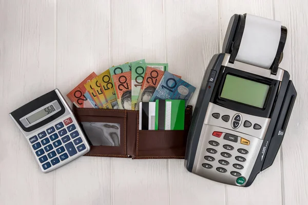 Banking terminal with wallet and australian dollars
