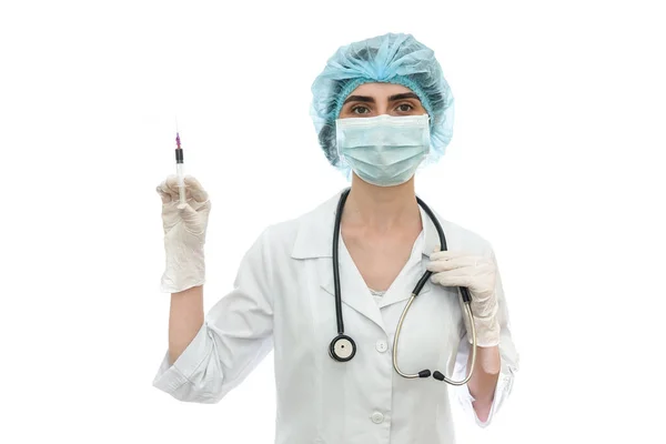 Doctor Syringe Isolated White Background — Stock Photo, Image