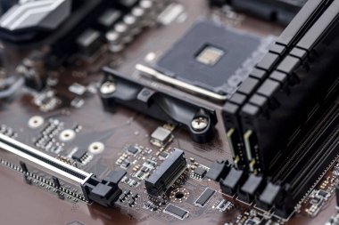 Kişisel bilgisayarın ana bilgisayarının Cpu 'sunda üst görünüm