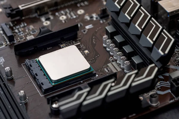 Visão Superior Cpu Placa Mãe Computador Pessoal — Fotografia de Stock