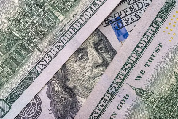 Portrait Franklin Closeup Dollar Banknote — 스톡 사진