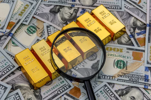 Мільйон Золото Або Інгат Банкноті Долара Сша Збільшенням — стокове фото