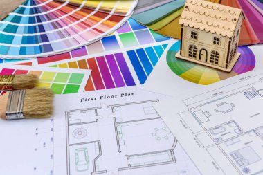 Masada renk örnekleri olan mimari çizimleri