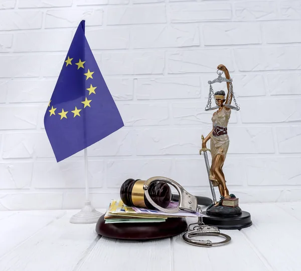 Igazság Európai Unióban Bíró Kalapácsa Themis — Stock Fotó