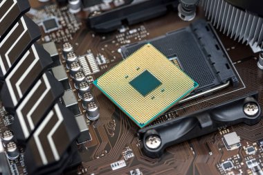 Kişisel bilgisayarın ana bilgisayarının Cpu 'sunda üst görünüm