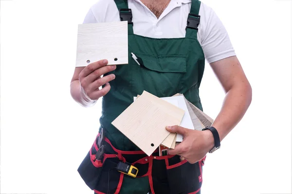 Hombre Sosteniendo Muestreador Madera Manos Cerca — Foto de Stock